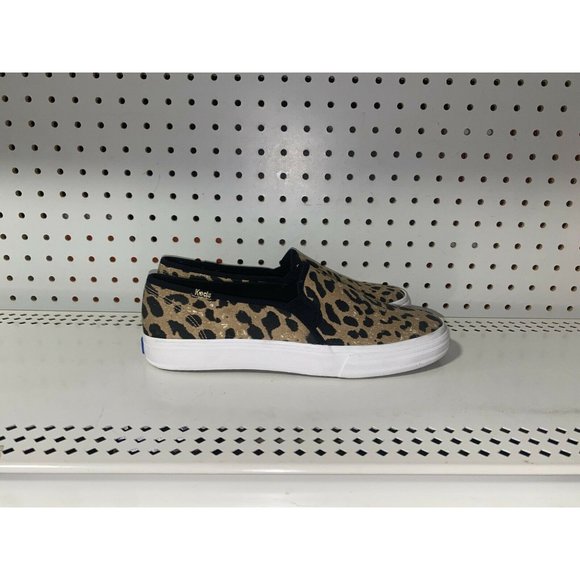 keds double decker slip on leopard
